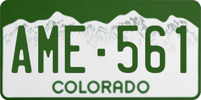 CO license plate AME561