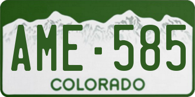 CO license plate AME585