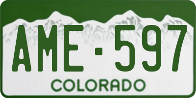 CO license plate AME597