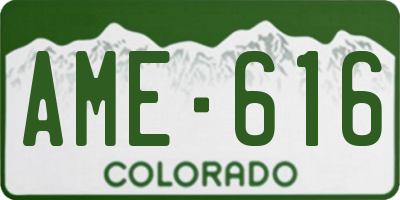 CO license plate AME616