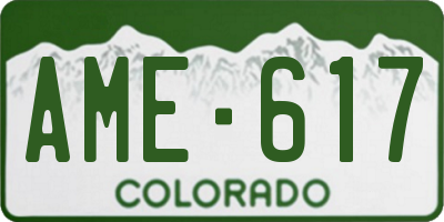 CO license plate AME617