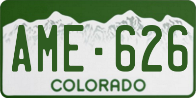CO license plate AME626