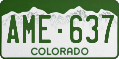 CO license plate AME637