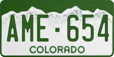 CO license plate AME654
