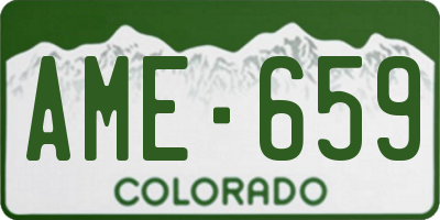 CO license plate AME659