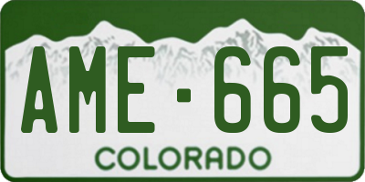 CO license plate AME665