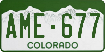 CO license plate AME677