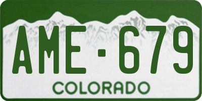 CO license plate AME679