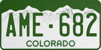 CO license plate AME682