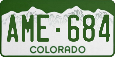 CO license plate AME684