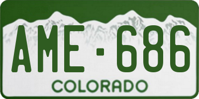 CO license plate AME686