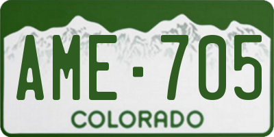 CO license plate AME705