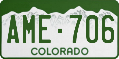 CO license plate AME706
