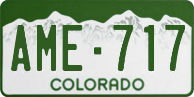 CO license plate AME717