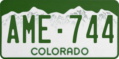 CO license plate AME744