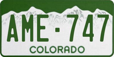 CO license plate AME747