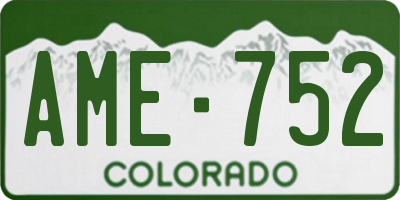 CO license plate AME752