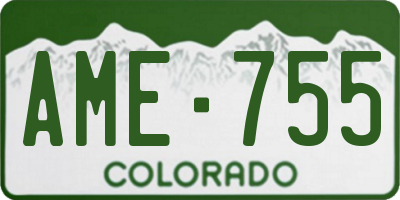 CO license plate AME755
