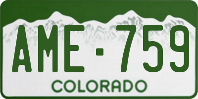 CO license plate AME759