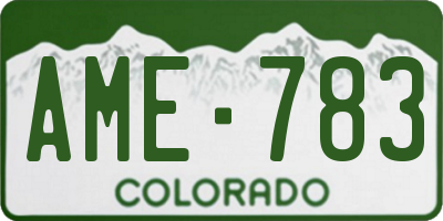 CO license plate AME783