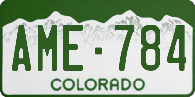 CO license plate AME784