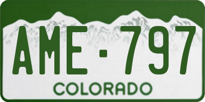 CO license plate AME797