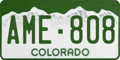 CO license plate AME808