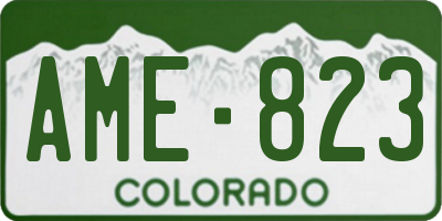 CO license plate AME823