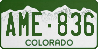 CO license plate AME836