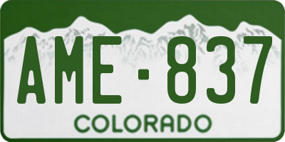 CO license plate AME837