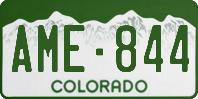 CO license plate AME844