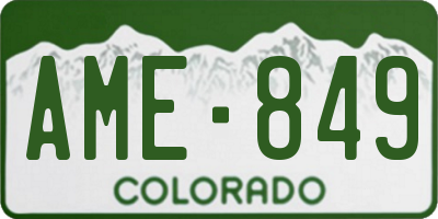 CO license plate AME849