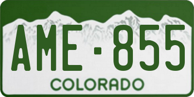 CO license plate AME855