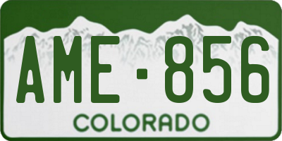 CO license plate AME856