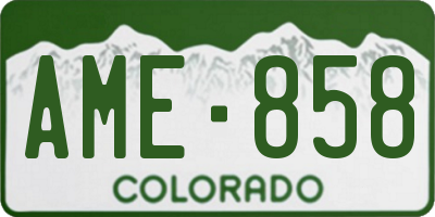 CO license plate AME858
