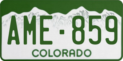 CO license plate AME859