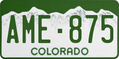 CO license plate AME875
