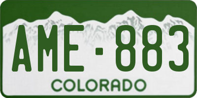 CO license plate AME883