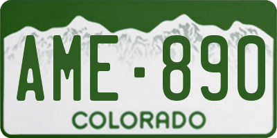 CO license plate AME890
