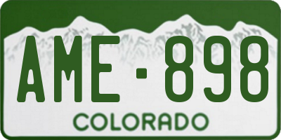 CO license plate AME898