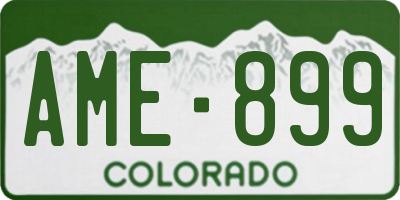 CO license plate AME899