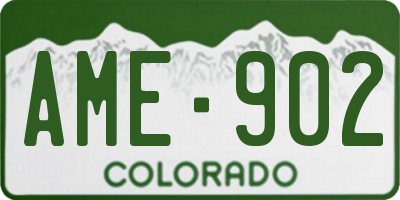 CO license plate AME902