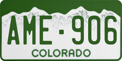 CO license plate AME906