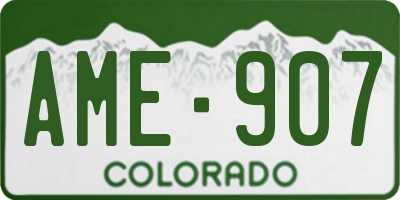 CO license plate AME907