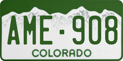 CO license plate AME908