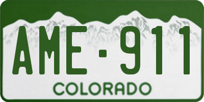 CO license plate AME911