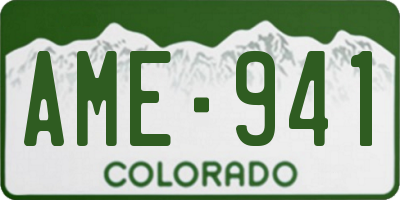 CO license plate AME941