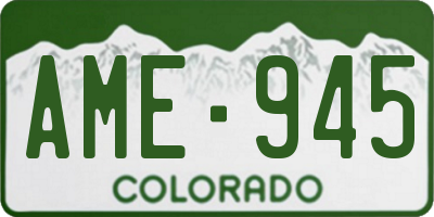 CO license plate AME945