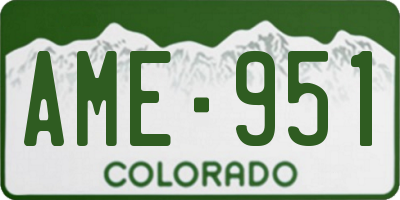 CO license plate AME951
