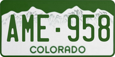 CO license plate AME958